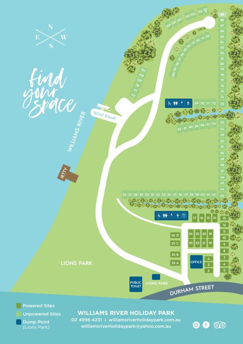 Williams River Holiday Park Map